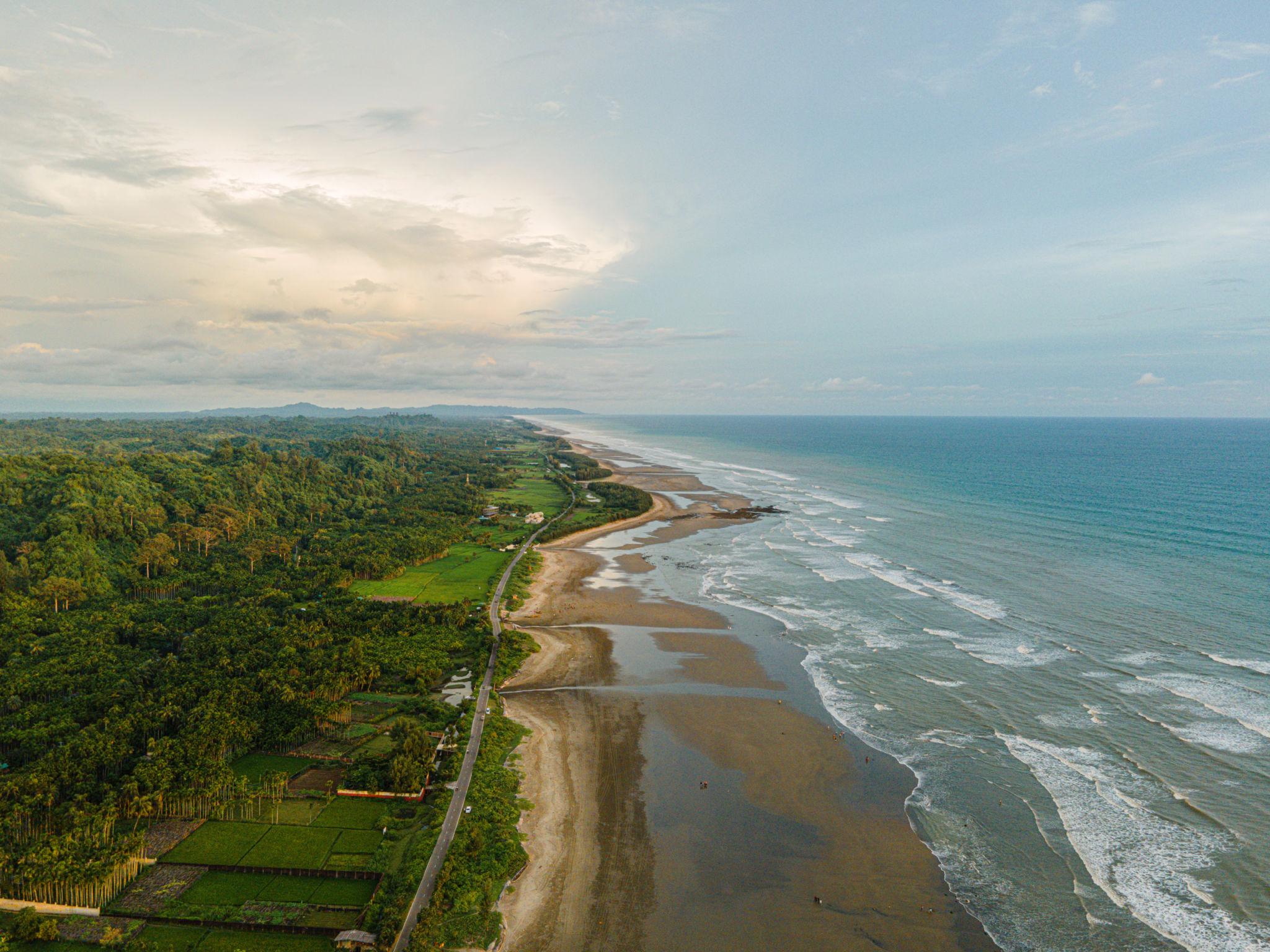 120km Cox's Bazar coastline from above