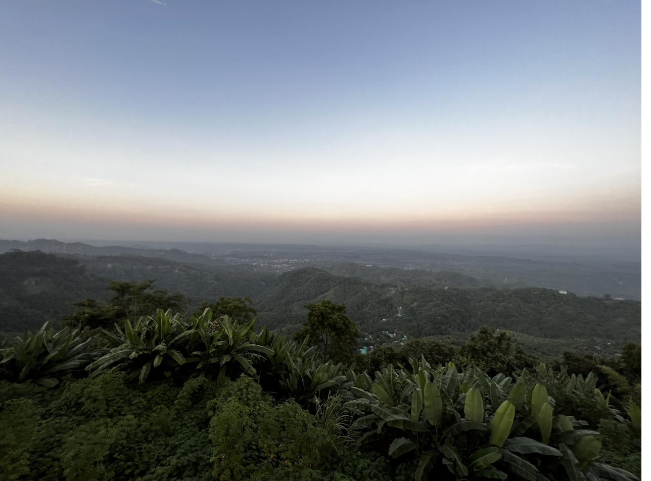 Sunset over the inland hills