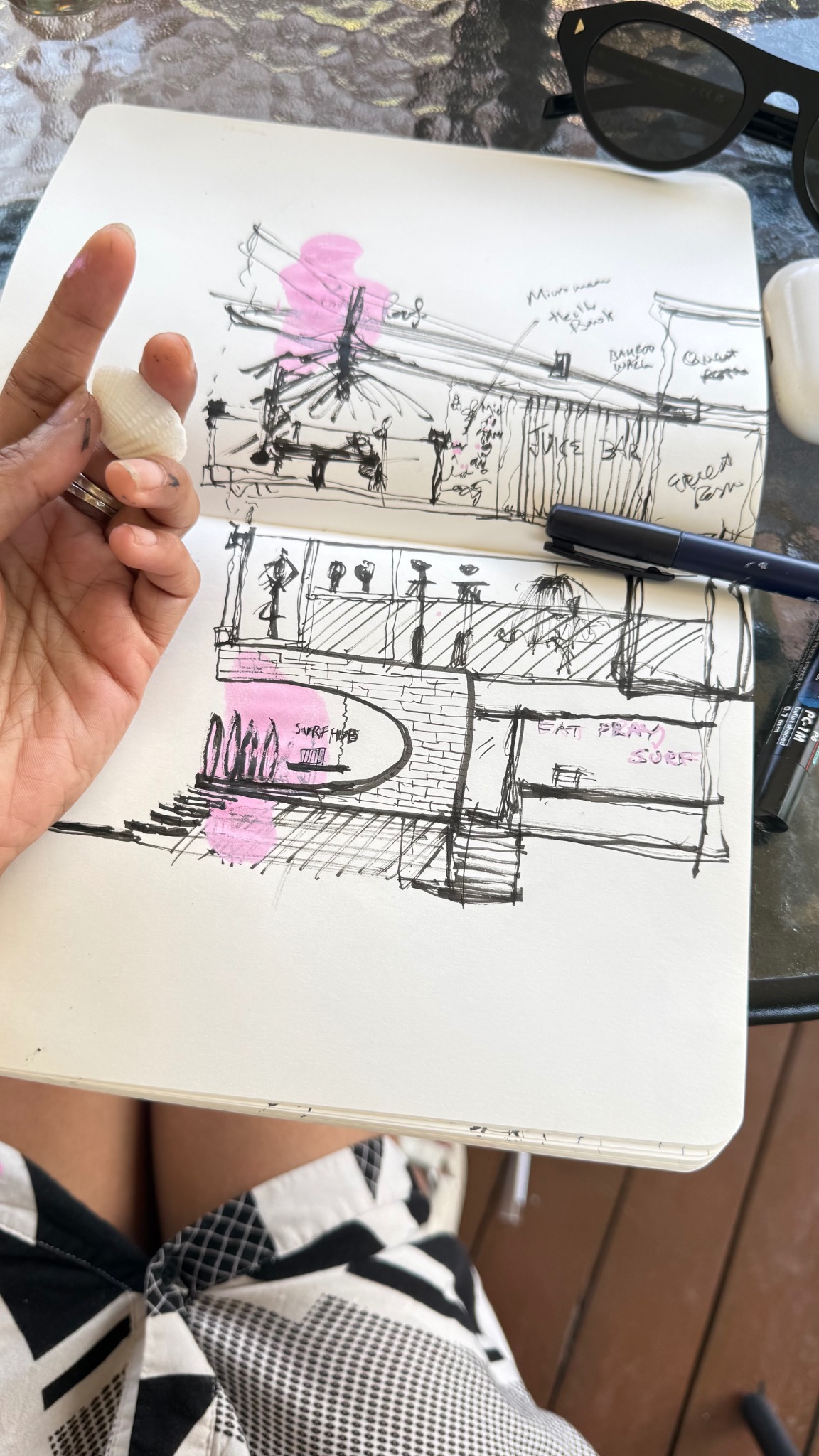 Synthia Jahan Studio early sketches for the Cox's Bazar Surf Hub