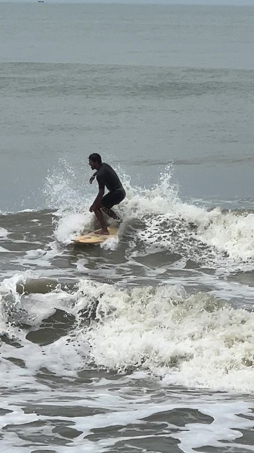 Riding the whitewater at Cox's Bazar